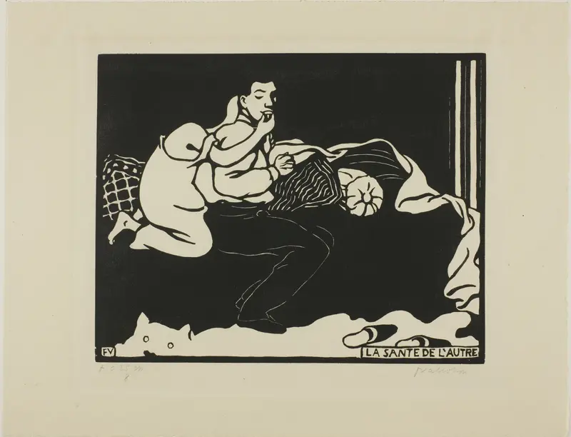 The Other's Health, plate nine from Intimacies Wall Art by Félix Edouard Vallotton - High-Resolution Digital Print