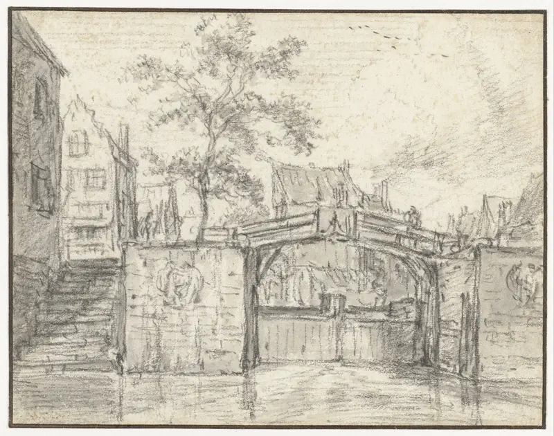 The Oude Haarlemmersluis (Old Haarlem Lock) on the Martelaarsgracht, Amsterdam Wall Art by Jacob Isaacksz van Ruisdael - High-Resolution Digital Print