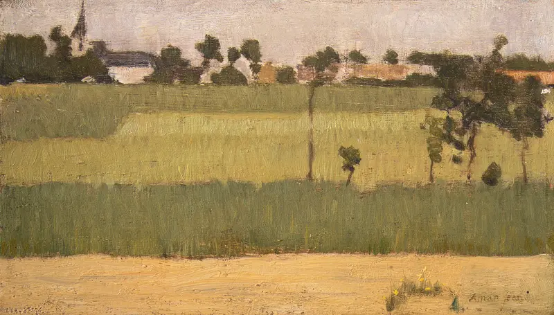 The Outskirts of a Village Wall Art by Edmond-François Aman-Jean - High-Resolution Digital Print