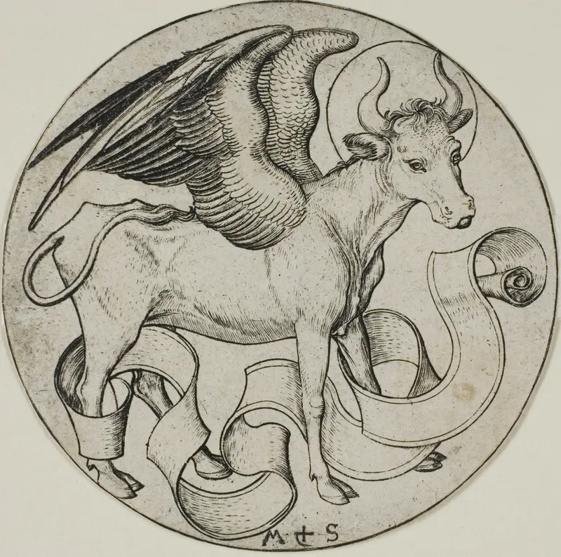 The Ox of St. Luke Wall Art by Martin Schongauer - High-Resolution Digital Print