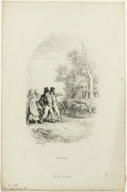 The Oxcart, Illustration from Fables by Lachambaudie