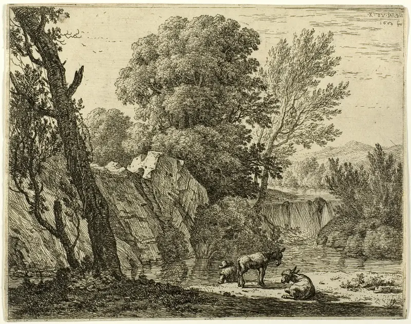 The Packer with Two Donkeys Wall Art by Karel Dujardin - High-Resolution Digital Print