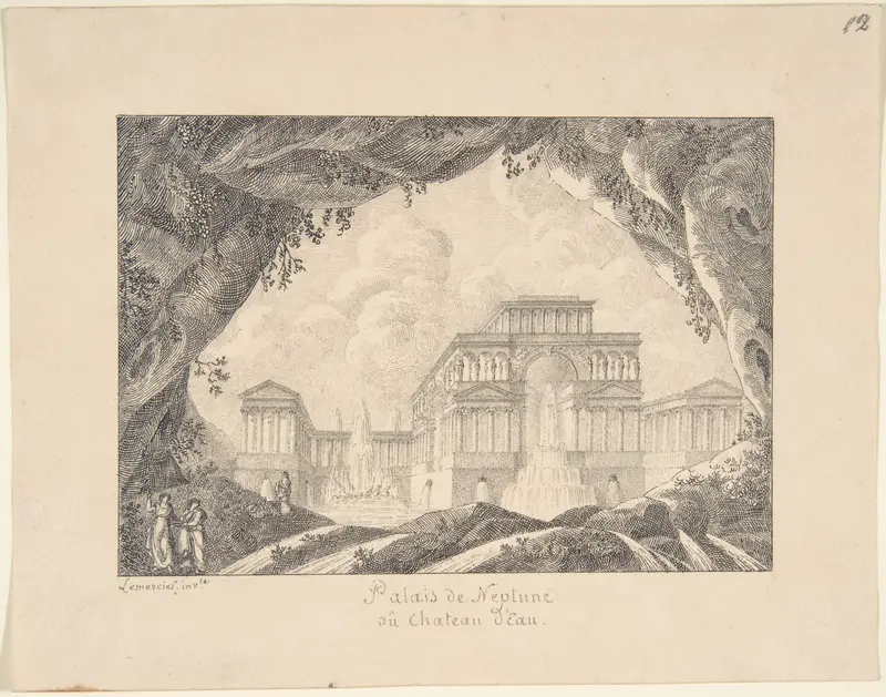 The Palace of Neptune (Water Palace) Wall Art by Joseph Lemercier - High-Resolution Digital Print