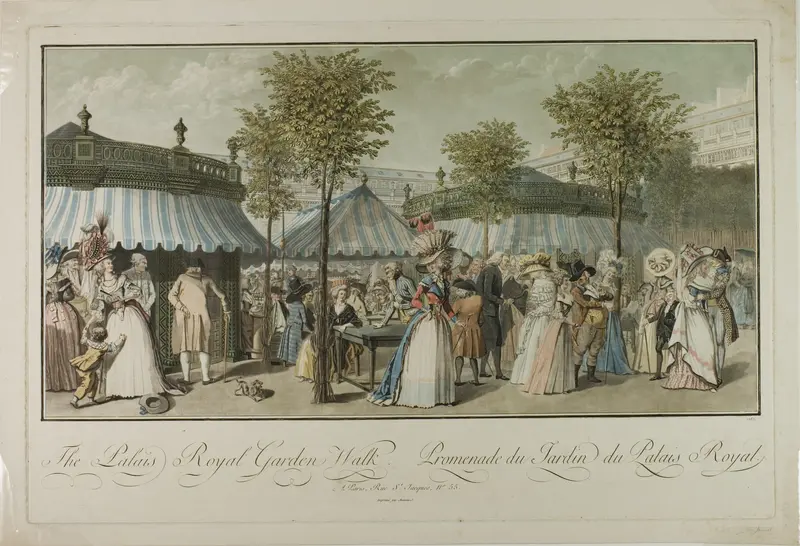 The Palais Royal Garden Walk Wall Art by Louis Lecoeur - High-Resolution Digital Print