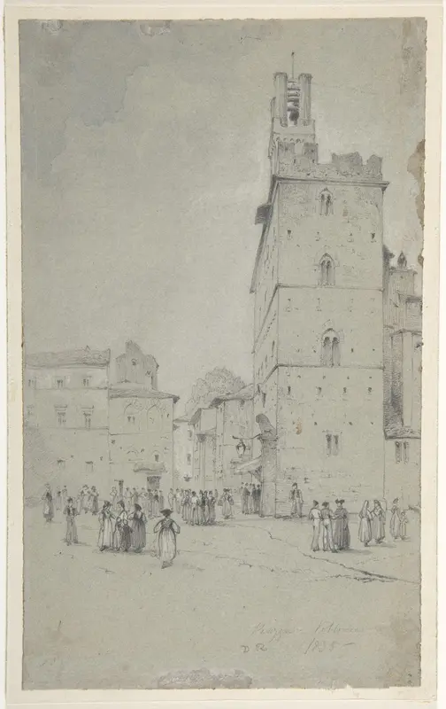 The Palazzo dei Priori, Volterra Wall Art by David Roberts - High-Resolution Digital Print