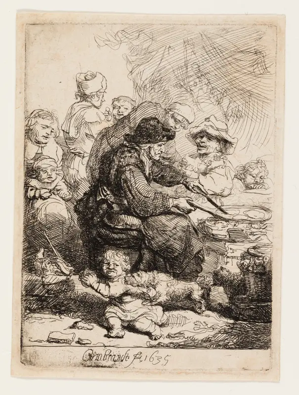The Pancake Woman Wall Art by Rembrandt van Rijn - High-Resolution Digital Print
