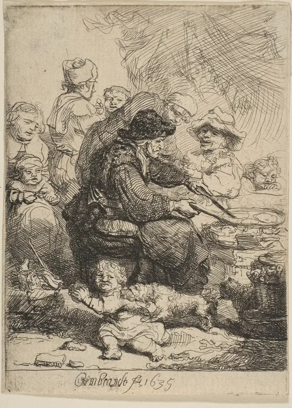 The Pancake Woman Wall Art by Rembrandt (Rembrandt van Rijn) - High-Resolution Digital Print