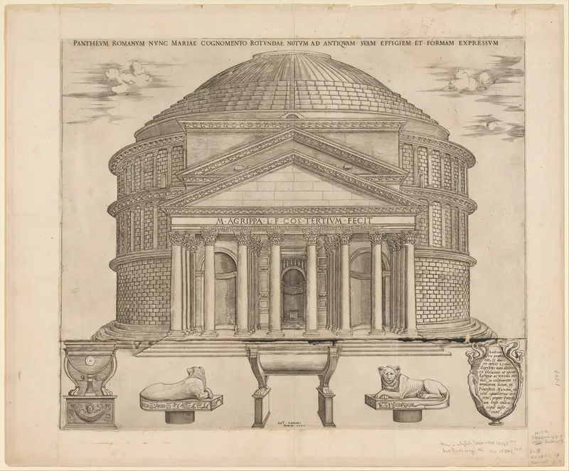 The Pantheon, from "Speculum Romanae Magnificentiae" Wall Art by Nicolas Beatrizet - High-Resolution Digital Print