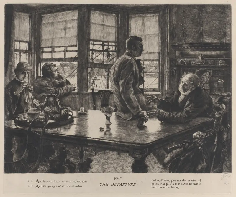 The Parable of the Prodigal Son: The Departure No. 1 Wall Art by James Tissot - High-Resolution Digital Print