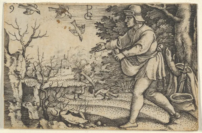 The Parable of the Sower, from "The Story of Christ" Wall Art by Georg Pencz - High-Resolution Digital Print
