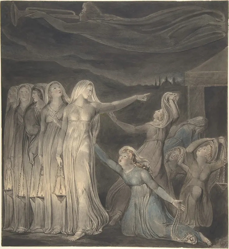 The Parable of the Wise and Foolish Virgins Wall Art by William Blake - High-Resolution Digital Print
