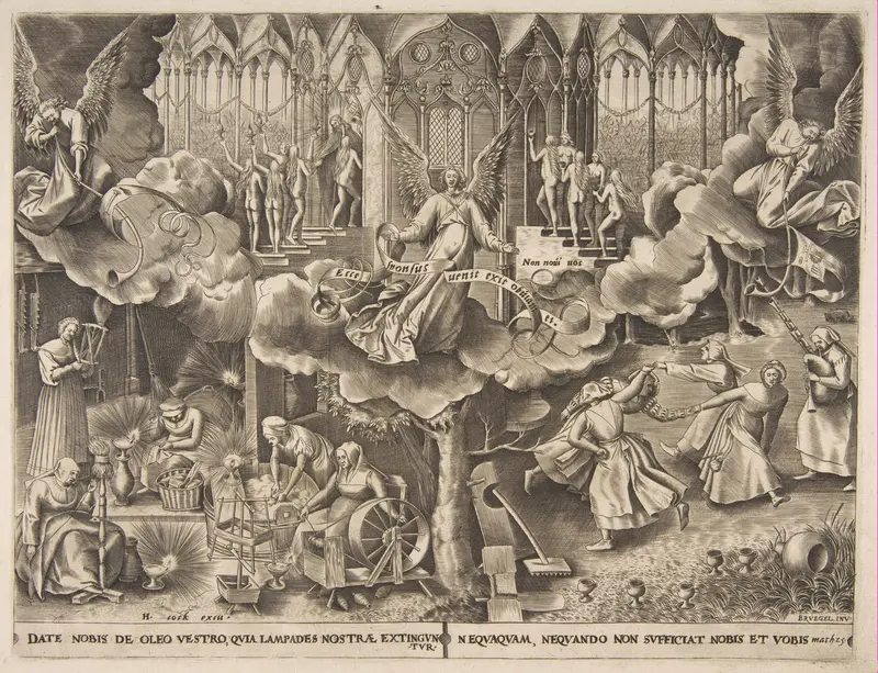 The Parable of the Wise and Foolish Virgins Wall Art by Pieter Bruegel the Elder - High-Resolution Digital Print