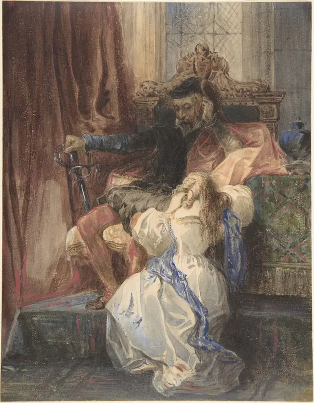 The Pardon Refused (from Sir Walter Scott's "Kenilworth") Wall Art by Camille-Joseph-Etienne Roqueplan - High-Resolution Digital Print