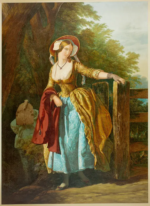 The Parting Look (with Man and Box) Wall Art by George Baxter - High-Resolution Digital Print