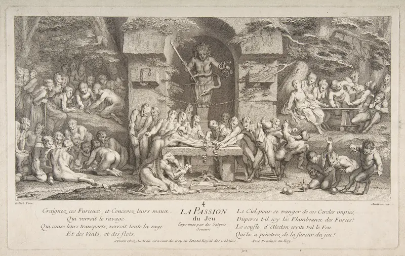 The Passion for Gambling Wall Art by Claude Gillot - High-Resolution Digital Print