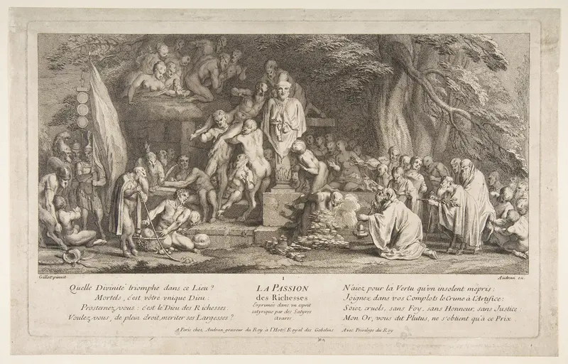 The Passion for Wealth Wall Art by Claude Gillot - High-Resolution Digital Print