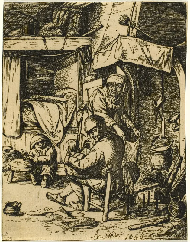 The Pater Familias Wall Art by Adriaen van Ostade - High-Resolution Digital Print