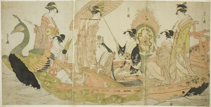 The Peacock Boat Wall Art by Chôbunsai Eishi - High-Resolution Digital Print