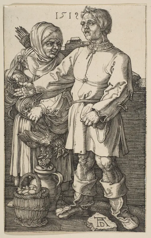 The Peasant Couple at Market Wall Art by Albrecht Dürer - High-Resolution Digital Print