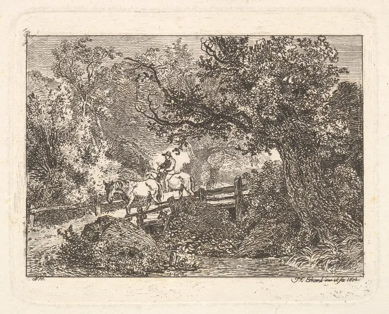 The Peasant on Horseback and the Riderless Horse Wall Art by Johann Christoph Erhard - High-Resolution Digital Print