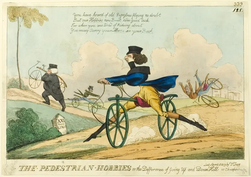 The Pedestrian Hobbies, or the Difference of Going Up and Down Hill