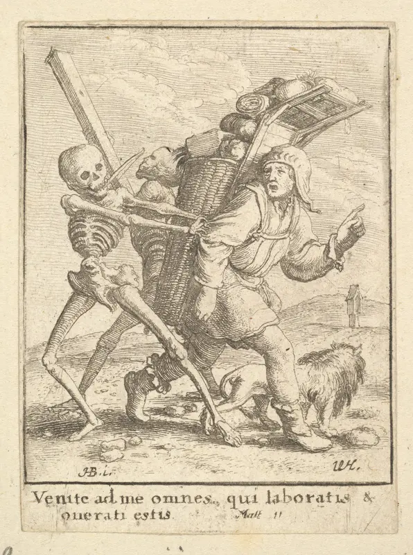 The Pedlar, from "Dance of Death" Wall Art by Wenceslaus Hollar - High-Resolution Digital Print