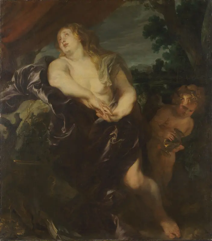 The Penitent Magdalen Wall Art by Anthony van Dyck - High-Resolution Digital Print