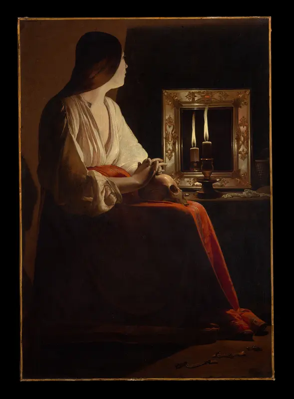The Penitent Magdalen Wall Art by Georges de La Tour - High-Resolution Digital Print