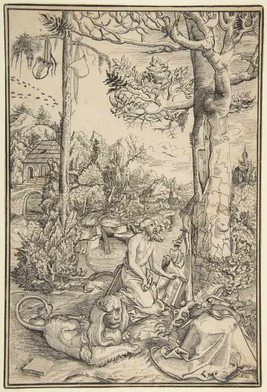 The Penitent St. Jerome Wall Art by Jost Amman - High-Resolution Digital Print