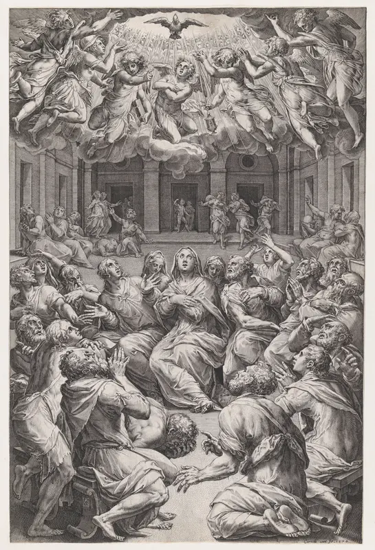 The Pentecost Wall Art by Cornelis Cort - High-Resolution Digital Print