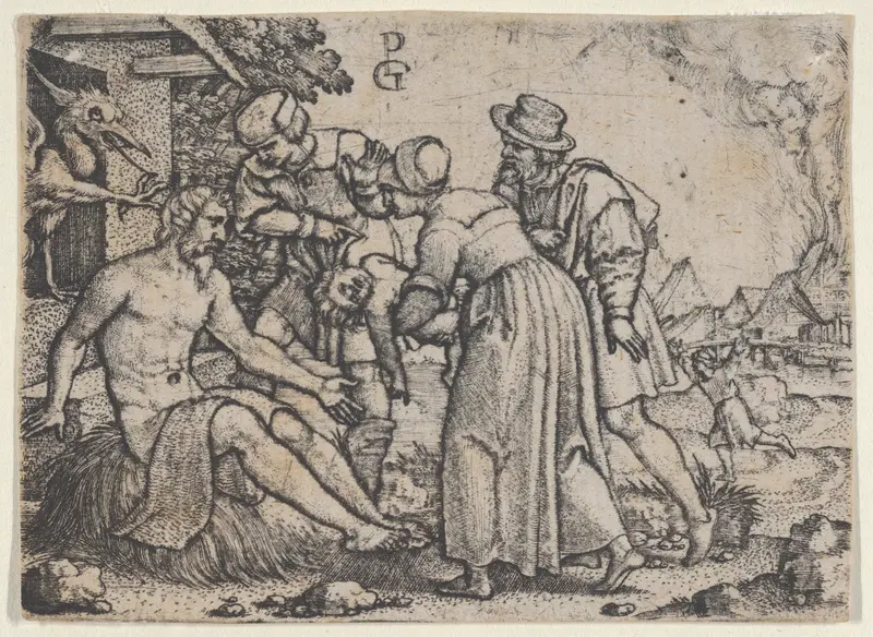 The Persecution of Job Wall Art by Georg Pencz - High-Resolution Digital Print