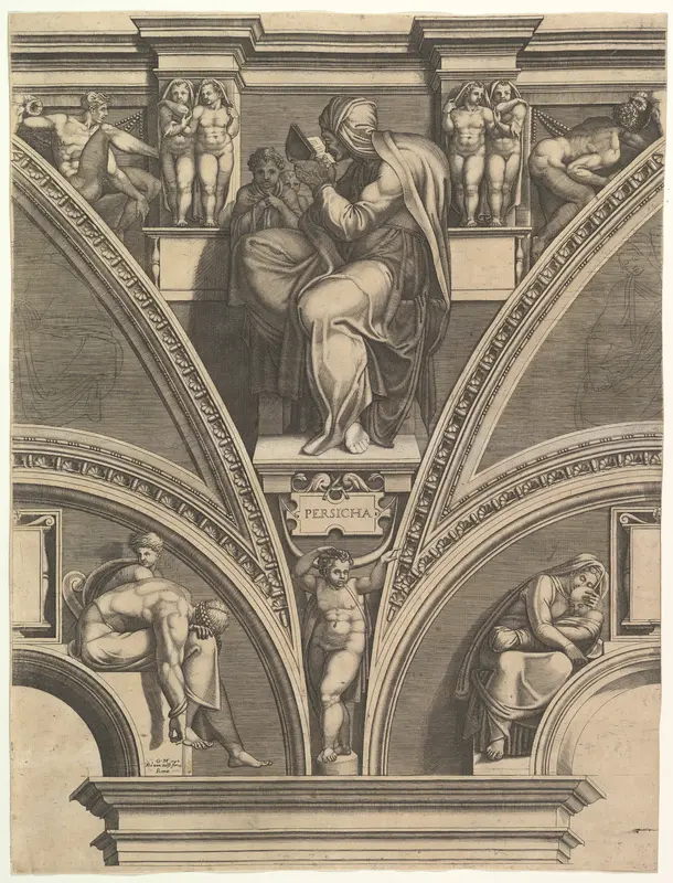 The Persian Sibyl, from "Prophets and Sibyls in the Sistine Chapel" Wall Art by Giorgio Ghisi - High-Resolution Digital Print