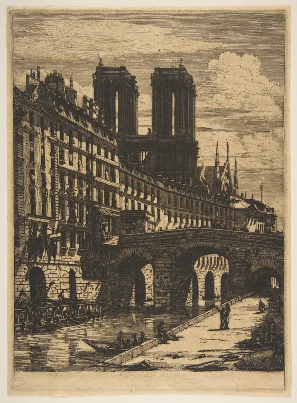 The Petit Pont, Paris Wall Art by Charles Meryon - High-Resolution Digital Print