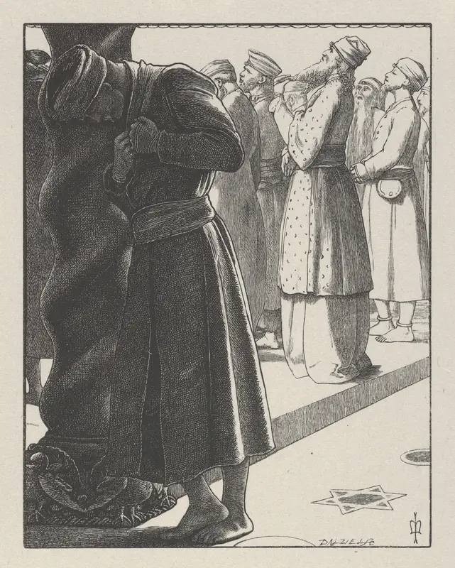 The Pharisee and the Publican (The Parables of Our Lord and Saviour Jesus Christ) Wall Art by Sir John Everett Millais - High-Resolution Digital Print
