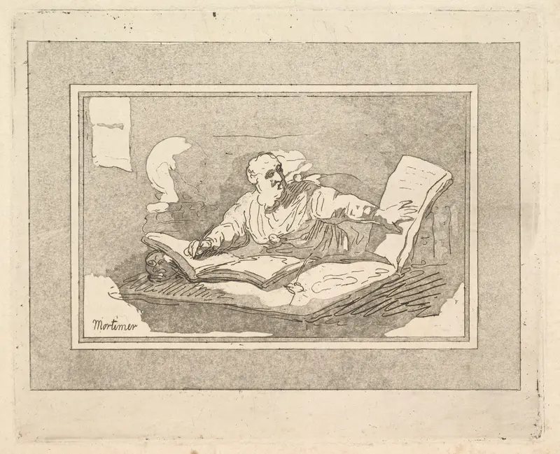 The Philosopher (Bearded Old Man Copying Book) Wall Art by Thomas Rowlandson - High-Resolution Digital Print