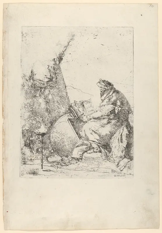 The Philosopher, from the Scherzi Wall Art by Giovanni Battista Tiepolo - High-Resolution Digital Print