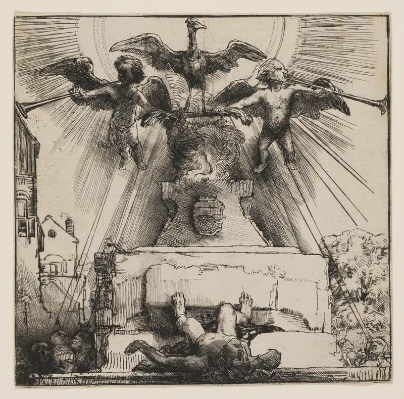 The Phoenix or The Statue Overthrown Wall Art by Rembrandt van Rijn - High-Resolution Digital Print