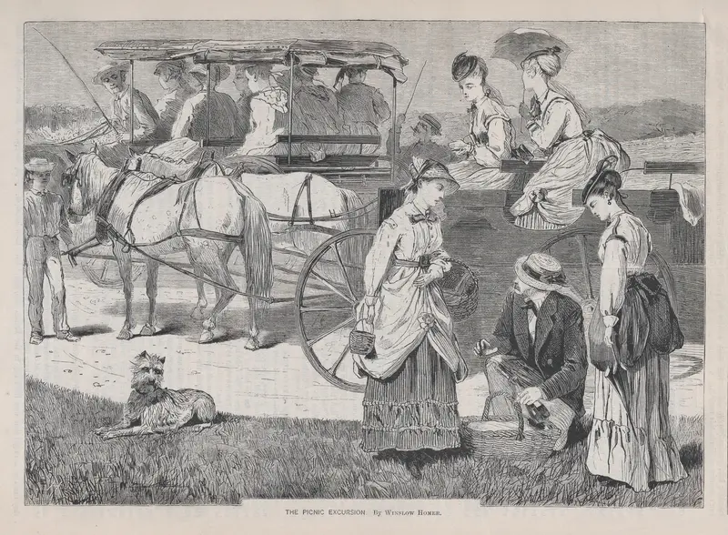 The Picnic Excursion (from "Appleton's Journal," Vol. I) Wall Art by Winslow Homer - High-Resolution Digital Print