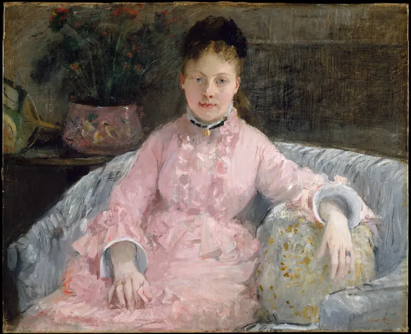 The Pink Dress (Albertie-Marguerite Carré, later Madame Ferdinand-Henri Himmes, 1854–1935) Wall Art by Berthe Morisot - High-Resolution Digital Print