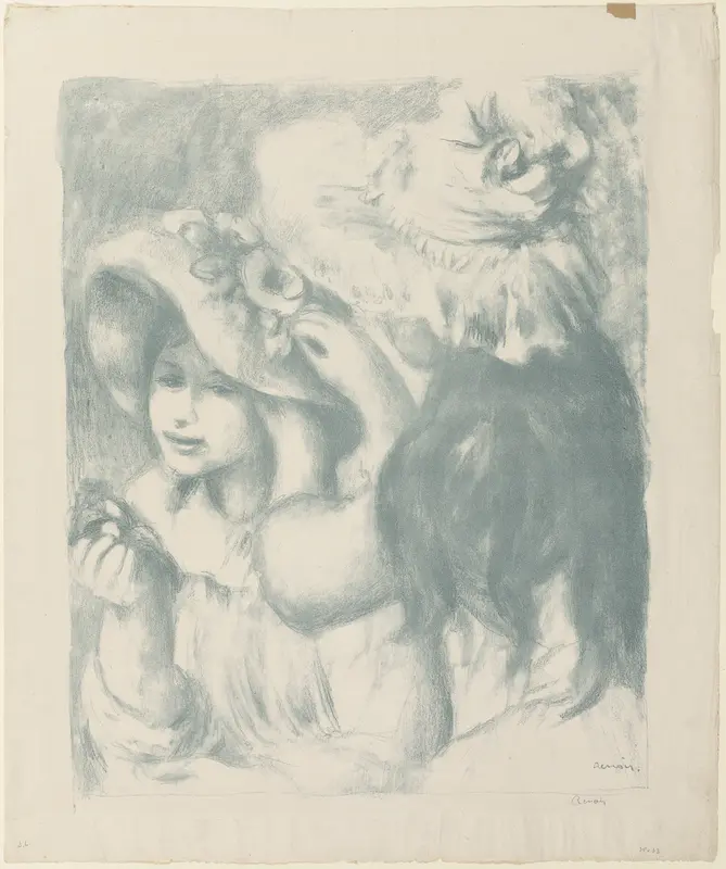 The Pinned Hat, second plate Wall Art by Pierre-Auguste Renoir - High-Resolution Digital Print