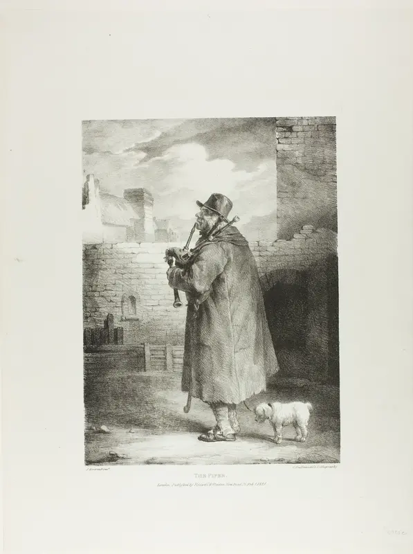 The Piper, plate 1 from Various Subjects Drawn from Life and on Stone (The English Suite)