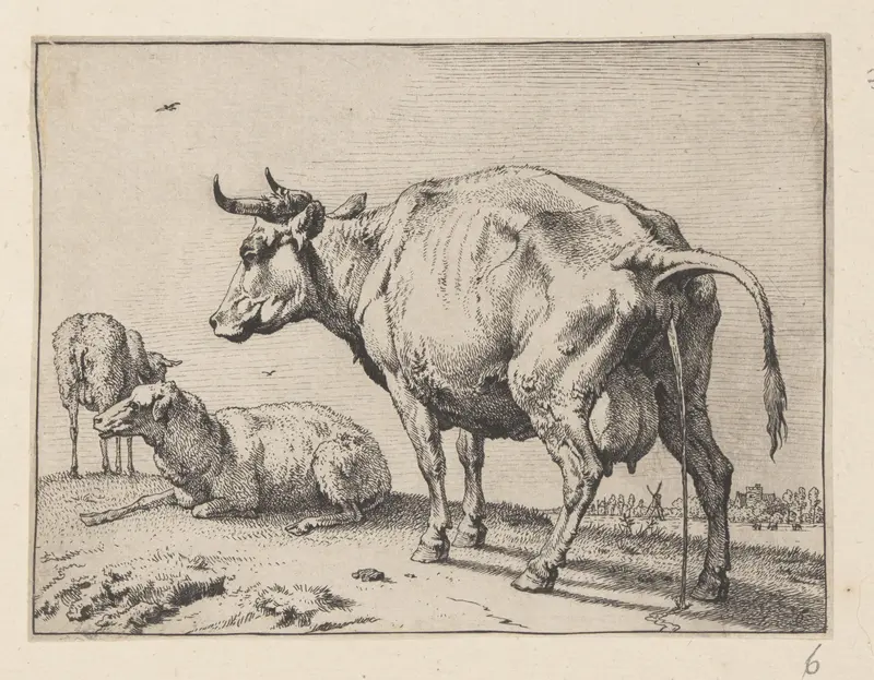 The Pissing Cow, from Various Oxen and Cows Wall Art by Paulus Potter - High-Resolution Digital Print
