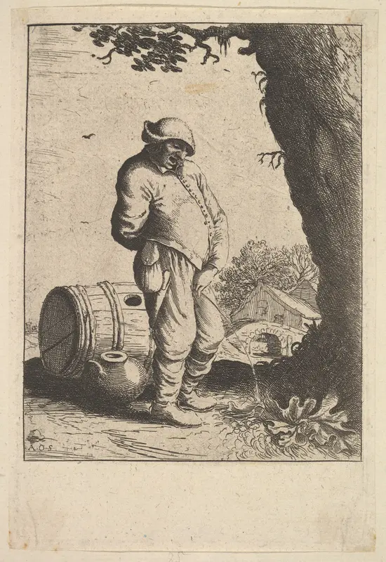 The Pissing Man Wall Art by Adriaen van Ostade - High-Resolution Digital Print