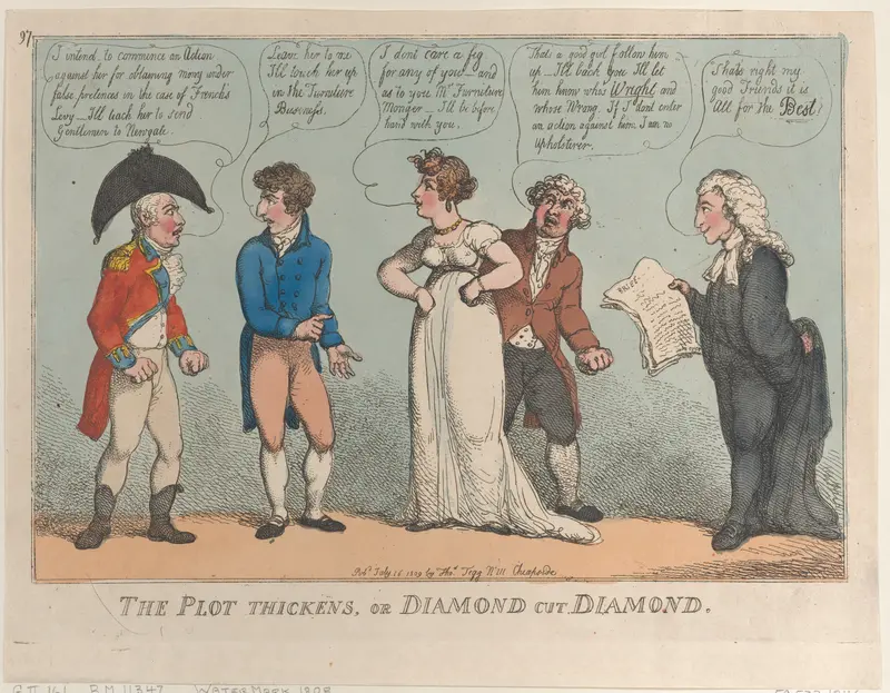 The Plot Thickens, or Diamond Cut Diamond Wall Art by Thomas Rowlandson - High-Resolution Digital Print