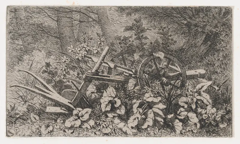 The Plow with Burdock Plants Wall Art by Eugène Stanislas Alexandre Bléry - High-Resolution Digital Print