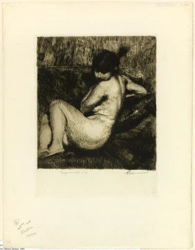 The Plumed Turban Wall Art by Albert Besnard - High-Resolution Digital Print