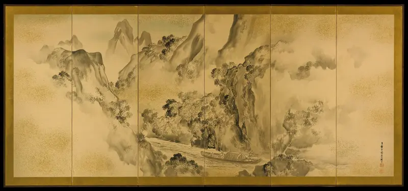 The Poet Li Bo's Visit to Mount Emei Wall Art by Shiokawa Bunrin - High-Resolution Digital Print