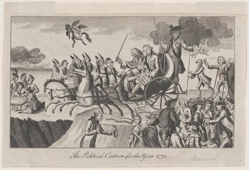 The Political Cartoon, for the Year 1775 Wall Art by Anonymous, British, 18th century - High-Resolution Digital Print