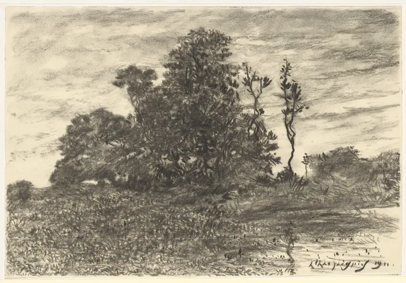 The Pond at Les Luneaux, Allier Wall Art by Henri-Joseph Harpignies - High-Resolution Digital Print