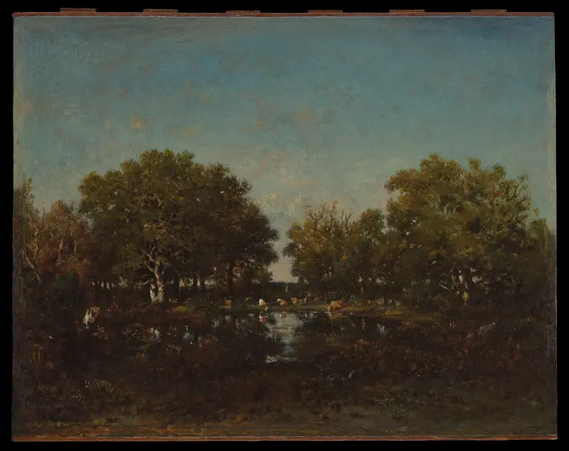 The Pool (Memory of the Forest of Chambord) Wall Art by Théodore Rousseau - High-Resolution Digital Print